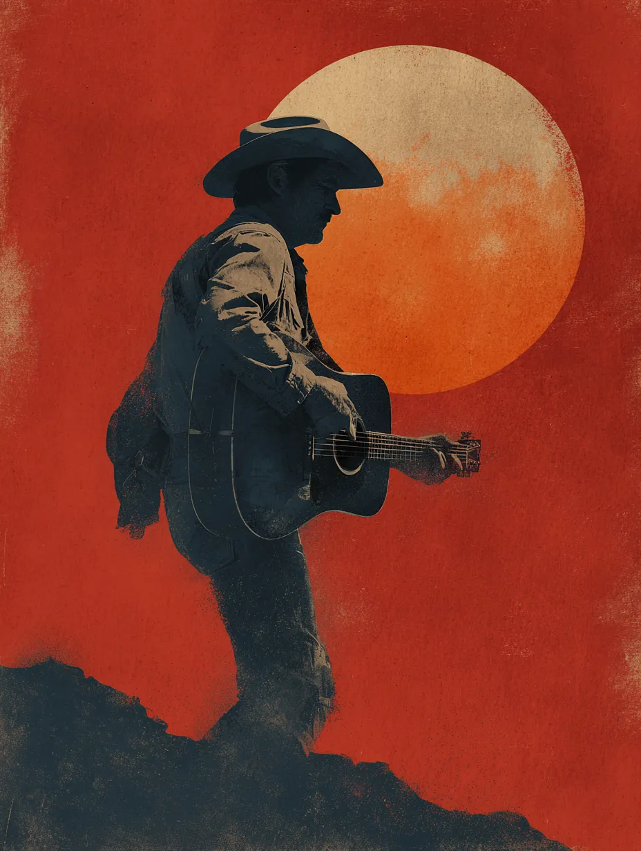 Cowboy-Guitarist-Sunset-Silhouette