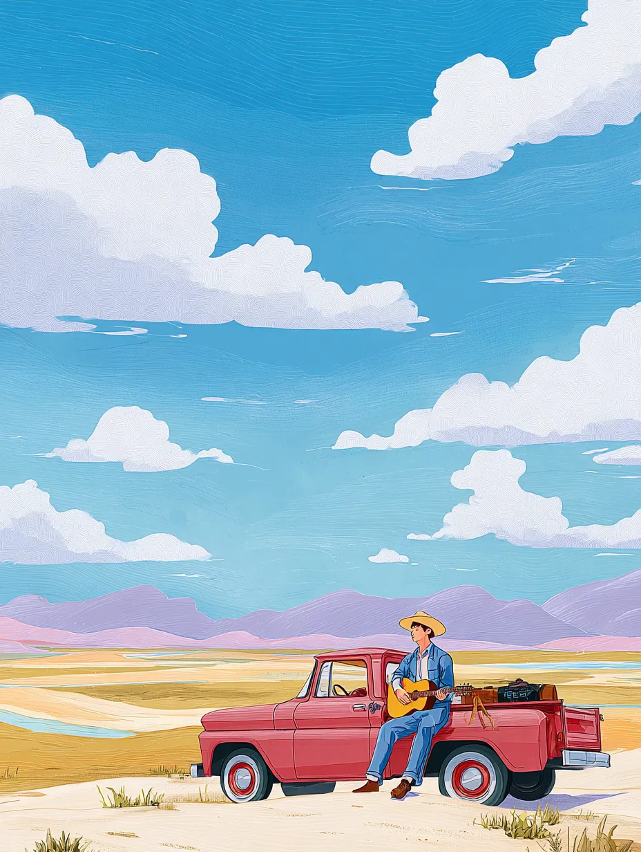 Desert-Pickup-Truck-Cowboy-Guitar