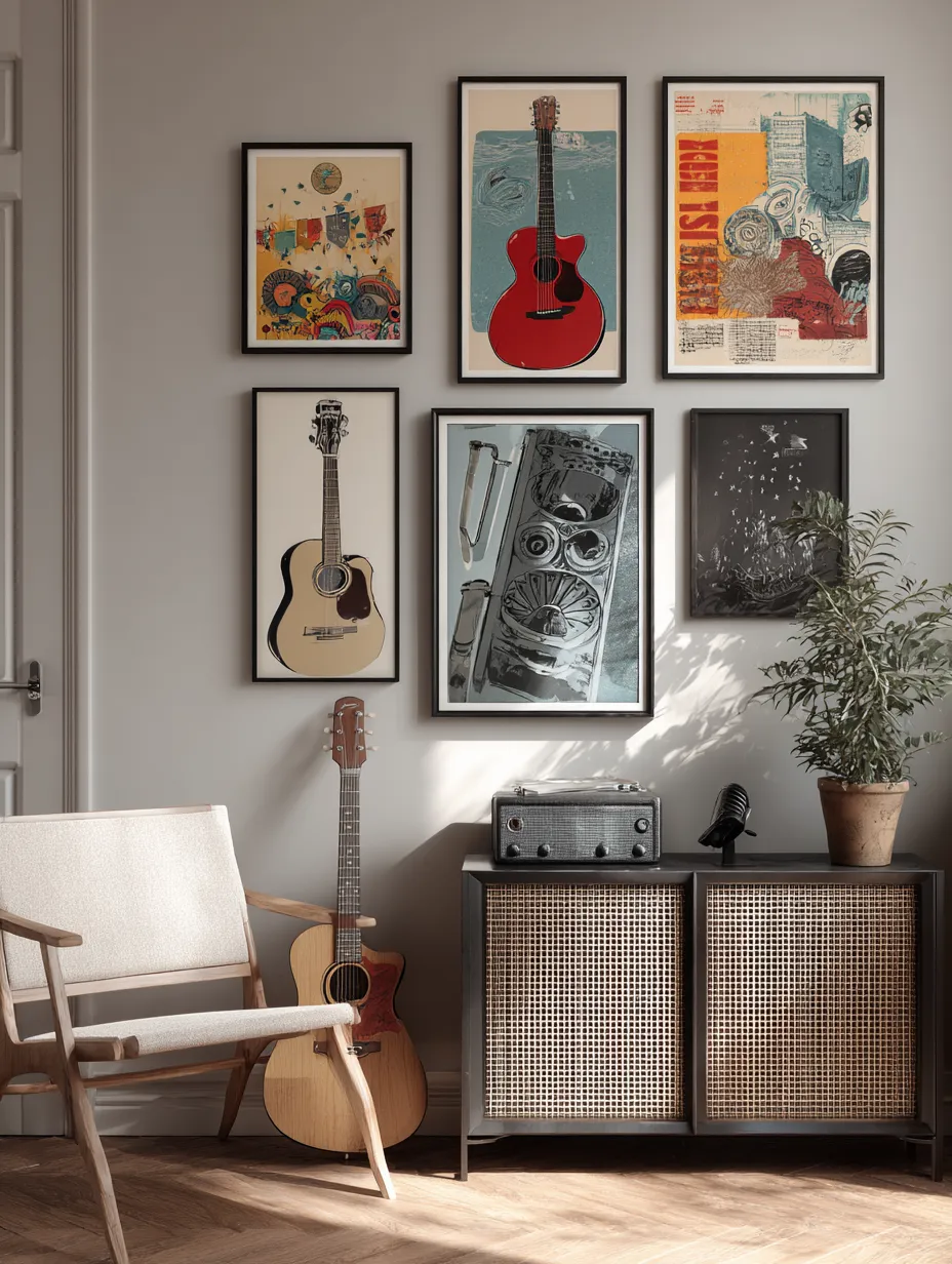 Eclectic-Music-Gallery-Wall