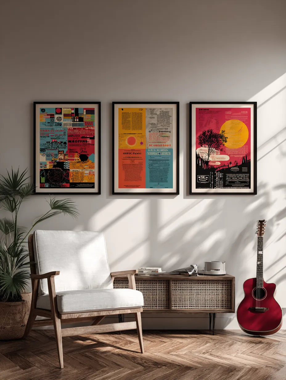 Retro-Concert-Poster-Triptych